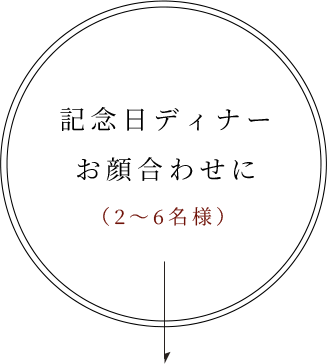 記念日ディナーお顔合わせに（2～6名様）